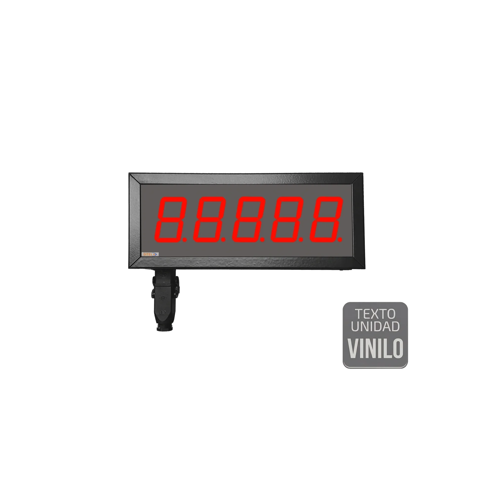 Visualizador Numerico 57mm, 5 digitos, Serie, Ethernet, Wifi +2R, Texto Vinilo, IP65